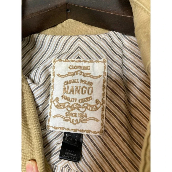 MNG Mango beige double breasted cotton jacket sz M - Picture 6 of 15